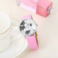 Disney Mickey Women Watches for Girls Black Leather Strap ultrathin Ladies Watch Quartz Clock Wrist Relogio Feminino. 