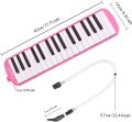 Gravier 32 Keys Melodica made in indonesia 1 Year warranty with Soft Case - Blue, pink, Green (13 Black Keys) Double Tubes Mouthpiece Air Piano Keyboard Musical Instrument with Carrying Bag - Blue, pink, green. 