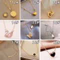 ShopSphere Kwintas Stainless Steel Necklace For Women Vintage Butterfly Pendant Four Leaf Clover Necklace Non Tarnish Chain Choker Accessories Jewelry. 