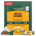VAHDAM, Detox Kahwa Green Tea - 50 Pyramid Tea Bags | 100% Natural, Desi Kahwa With Green Tea & Spices | Resealable Ziplock Pouch(FROM INDIA). 