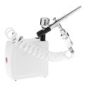 KOGEEK New 110-240V Professional Gravity Feed Dual Action Airbrush Air Compressor Kit for Art Painting Makeup Manicure Craft Cake Spray Model Air Brush Nail Tool Set White. 