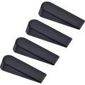 4 Pack Door Stop Wedges, Rubber Non-Scratching Door Stoppers for Home and Office (Black). 