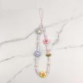 Phone Chain Mobile Lanyard Beaded Strap Flower Charm Tulip Accessory. 