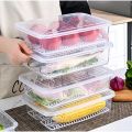 Fridge Storage Box Container With Lid Fresh Keeping Transparent Fruits Box Food Seal Container Organization With Removable Drain Plate. 