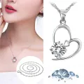 【ZIME】Lady Silver Plated Necklace For Women Jewelry Bright Crystal Clover Pendant Necklace Girl Clavicle Accessories  Gift. 