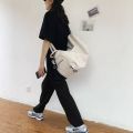 Idle Style Messenger Bag Schoolbag Female Shoulder Multi-Purpose College Student Harajuku Backpack Canvas Bag Class ins Girl. 