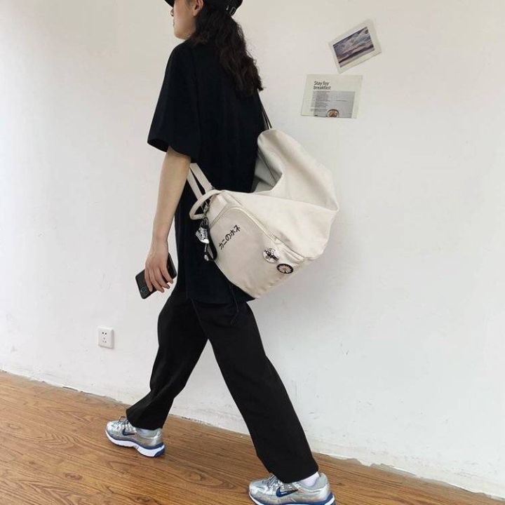 Idle Style Messenger Bag Schoolbag Female Shoulder Multi-Purpose College Student Harajuku Backpack Canvas Bag Class ins Girl