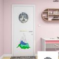 Paper Door Frame Home Paper Self-Old Door Wall DPPl Renovation Creative Whole Door Sticker Wood Grain Furniture Sticky Ugly Old Bedroom Door Desktop ‖. 
