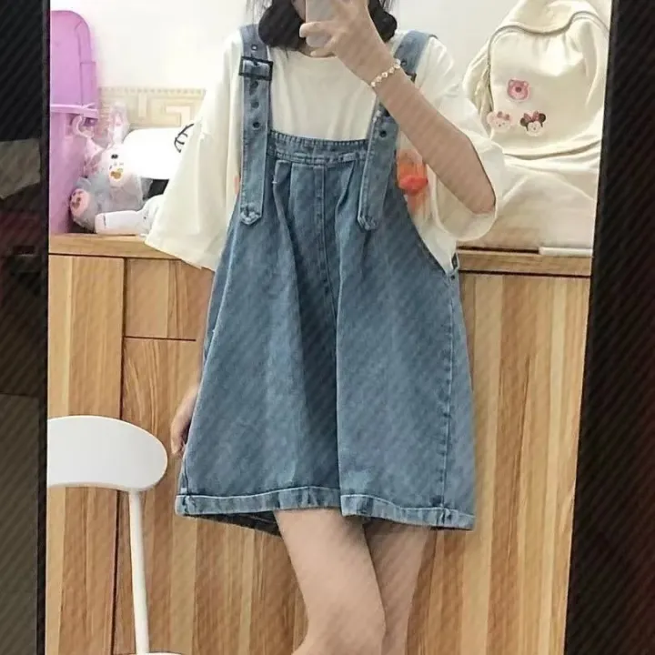 Denim%20Brace%20Shorts%20for%20Women%202024%20New%20Summer%20Slimming%20Slim%20Fit%20Sweet%20Cool%20Design%20Sense%20Youthful-Looking%20Loose%20Wide-Leg%20Pants%20-%20Image%203