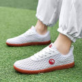 New spring and summer integrated outdoor net cloth casual shoes men slip-on casual shoes women light flat training shoes. 