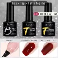 LILYCUTE 7ml 3 Pcs/Set Top Base Matte Coats Semi Permanent Soak Off UV LED For Manicure Enhanced Nail Art. 