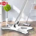X-type Flat Floor Mop With Replace Cloth Heads 360 Degree Squeeze Mop Hand-free Wash Household Lazy Mop Home Cleaning Tool. 