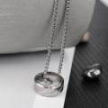 Goth Fashion Ring Pendant Long Necklace for Men Punk Trendy Simple Chain Mens Jewellery Gift. 