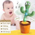 Rechargeable Dancing Singing Talking Cactus Plush Toy Electric 120 Songs Dance And Twist Luminous Recording Learning To Speak Lighting Tongue - Dancing Cactus toy plant. 