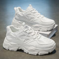 Men's Shoes 2025 New Winter Breathable Mesh Casual Thick-Soled Non-Slip Versatile White Height-Increasing Sports Dad Trendy Shoes. 