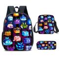 3PC-set ROBLOX Animation Cartoon Game Blox Fruits Cool High-end School Bag Backpack Shoulder Bag Pencil Case Backpack. 