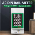 PZEM-008 1pc Din Rail Power Energy Meter Electronic Kwh Meter Wattmeter Multi Digital Ammeter Voltmeter AC 50-300V 100A. 