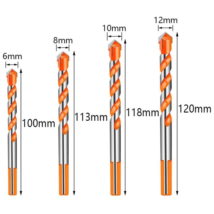 Tile Drill Bit Set 10 Pcs Flow Drill Bit Triangle Drill Bit Triangle ...