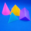 Educational Solids Set 9 Pieces Plastic Geometric Shapes. 