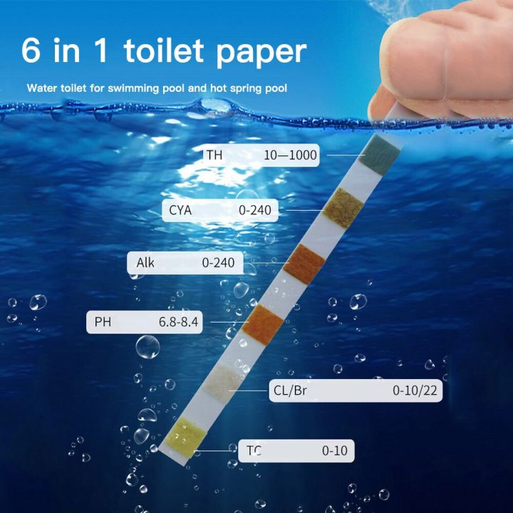 thumbnail image 2 of Spa And Pool Test Strips 6 In 1, 100 Ct Pool Test Strips For Hot Tub Water, Pool Test Strips For 2 of 14