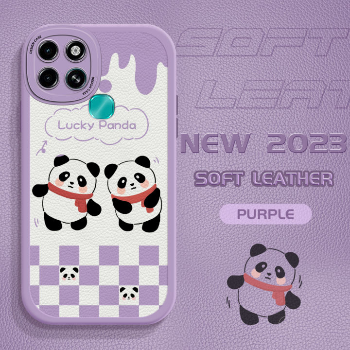 YYDS%20for%20Infinix%20Smart%206%20/%20X6511B%20Back%20Cover%20Lucky%20Cute%20Panda%20Leather%20Case%20Soft%20Thin%20Drop%20Resistant%20Phone%20Case%20-%20Image%202