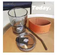 Glass Straw Cup Coffee Mug with Lid Straw 450ML Heat-Resistant Tumbler Hot Cold Milk Tea Cup 450ML heat-resistant glass cup coffee cup mug water cup straw glass cup sport Coffee Cup. 