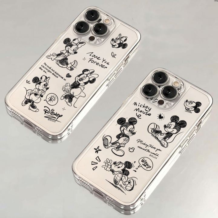 Luting2025 Face R XSMaax X Mouse Phone Case for Cartoon Mickey Mouse Minnie Mouse on iPhone 16 15 14 13 12 11 Mini Pro Mx 7 8 Plus Clear Soft TPU Back