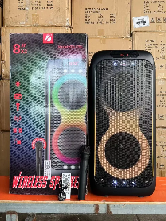Kts-1782%20Speakers%20Dual%208%20Inch%20Party%20Speaker%20Dj%20Box%20sound%20Powered%20Speaker%20Partybox%20with%20mic%20and%20remote%20-%20Image%207