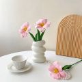 Household Plastic Flower Vase Imitation Ceramic Spiral Design Flower Pot Modern Nordic Style Flower Arrangement Home Decoration. 