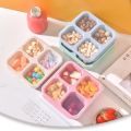 【WEJA】4 Compartments Snack Boxes Wheat Straw Meal Prep Reusable Food Storage Lunch Box for Adults & Kids. 