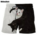 New fashion cute cat graphic board shorts for men 3D printed casual unisex funny animal beach swimming shorts men trunks. 