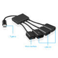 OTG Type-C USB Power Charging Hub USB 3.1 Type C Hub to 4 USB 2.0 Port Hub. 