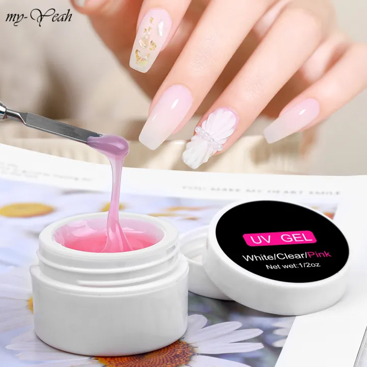 Myyeah 15ml Nail Extension Tips Pink White Quick Building Nail Art UV LED Builder Gel Nail Form Tip Polish DIY Manicure Tools