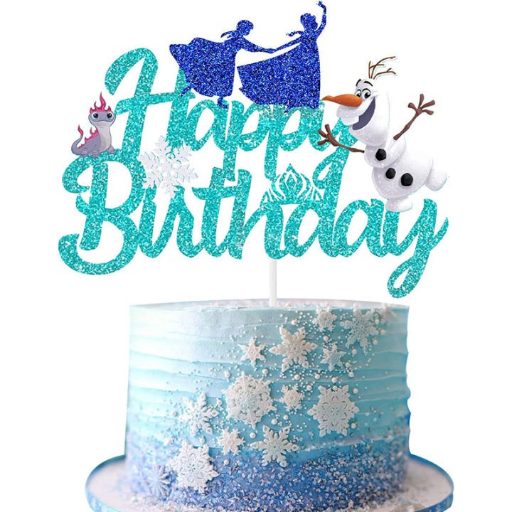 Cartoon%20Cake%20Flag%20Frozen%20Elsa%20Anna%20Rapunzel%20Jasmine%20Tiana%20Princess%20Mickey%20Minnie%20Mouse%20Birthday%20Cake%20Baking%20Decoration%20-%20Image%202