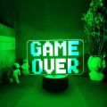 Gaming Room Computer Desktop Setup Lighting Decor 3D Illusion GAME OVER Sign Night Lamp Playstation Nintendo Player Cool Gift. 