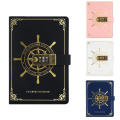 A5 Size Sailor's Voyage Password Notebook Classic Design Password-locked Leather Cover Locked Diary book Secure Notebook Thick Pages Password Journal for Personal Journaling Office Use Gift Item Student Stationery Private Notes. 