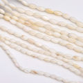 7/10/11mm Natural White Shell Beads Mother Of Pearl Loose Rice Oval Beads For Necklace Bracelet Earring DIY Jewelry Making 15'' 38cm/Strand. 