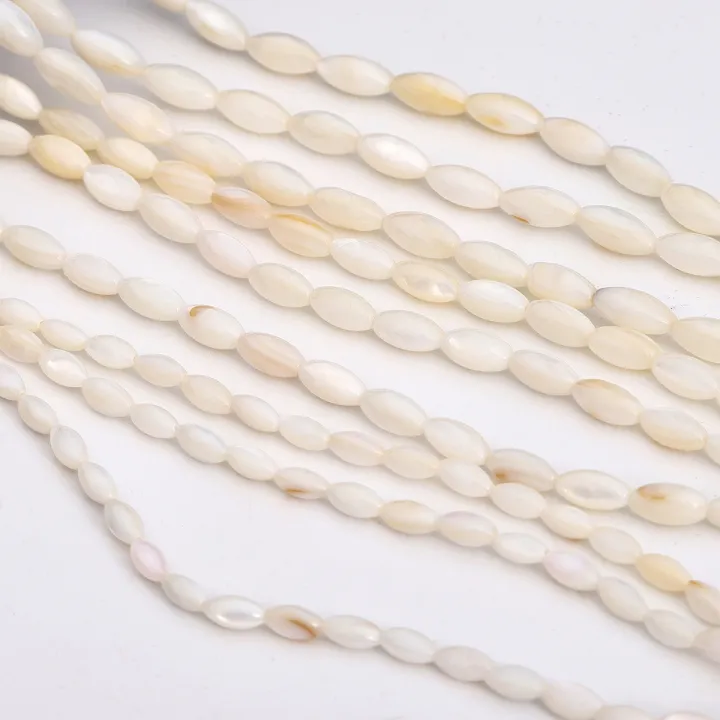 7/10/11mm%20Natural%20White%20Shell%20Beads%20Mother%20Of%20Pearl%20Loose%20Rice%20Oval%20Beads%20For%20Necklace%20Bracelet%20Earring%20DIY%20Jewelry%20Making%2015''%2038cm/Strand%20-%20Image%204