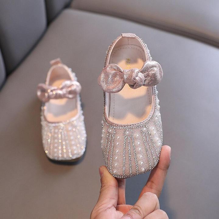 【VA VA VOOM】2023 Rhinestone Sequins Girls Princess Shoes Children Party Dance Shoes Student Spring Autumn New Flats Kids Performance sandals
