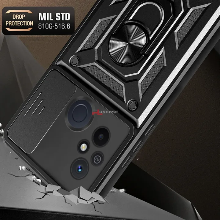 PlusCase%20for%20Xiaomi%20Redmi%2012C%20Phone%20Casing%20Slide%20Lens%20Armor%20Case%20Shockproof%20Stand%20Holder%20Camera%20Protect%20Back%20Cover%20-%20Image%202