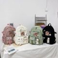 Kawaii Aesthetic Women Backpack School Bag for Teen Girls Japanese Korean Rucksack Student Bookbags with Cute Accessor Mochila. 