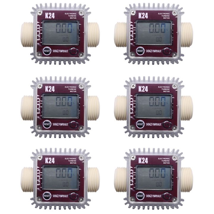 NCANRUI 6X Digital Lcd K24 Flow Meter Turbine Fuel Flow Tester for ...