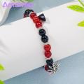 Heart-shaped Couple Bracelet Spider Heart Magnetic Couple Bracelet Colorful Beads Jewelry Gift for Halloween less Than. 