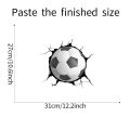 【WEJA】3D Broken Wall Football Stickers Home Decoration For Boy Baby Bedroom Decor Pvc Livingroom S-adhesive Wallpaper Wallart Mural. 