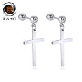 Qingwen Titanium steel Cross Earrings for men set ear piercing Stainless steel earrings cool hypoallergenic iareng for men kpop round airing hikaw for boys 925 silver earings for men on sale. 