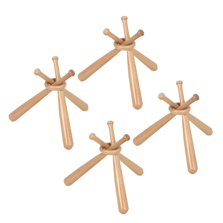 4 Set Wooden Baseball Stand Display Holder Softball Stand Display Baseball Stand Holder for Baseball Players Fans, Fine Workmanship