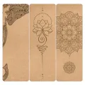 4mm Natural Cork TPE Printed Yoga Mat Non-slip Esterilla Yoga Sweat-absorbing Home Fitness Pad Gymnastics Pilates Mats With Bag. 