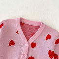 Autumn Winter girl infant knited love long sleeve sweater baby cute knit cardigan tops newborn cotton coat kid knitwear. 