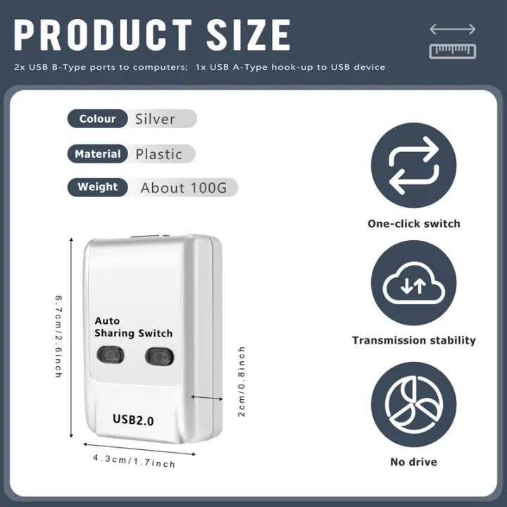 USB%202.0%20Auto%20Sharing%20Switch%202%20Port%20HUB%20Adapter%20Switcher%20for%202%20PC%20Printer%20USB%20Switch%20Devices%20Support%20-%20Image%202