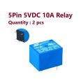 2 pcs of 5 Pin 5VDC 10A PCB Relay. 